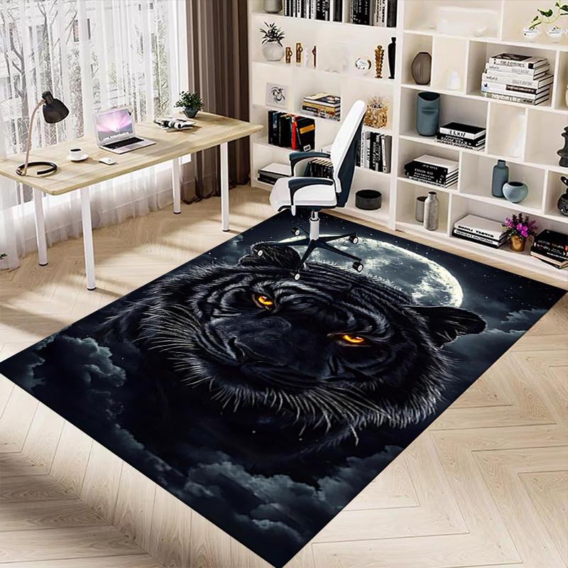1 Stück Tiger Mond Teppich Anti-Rutsch Polyester Bodenmatte für Büro, Schlafzimmer