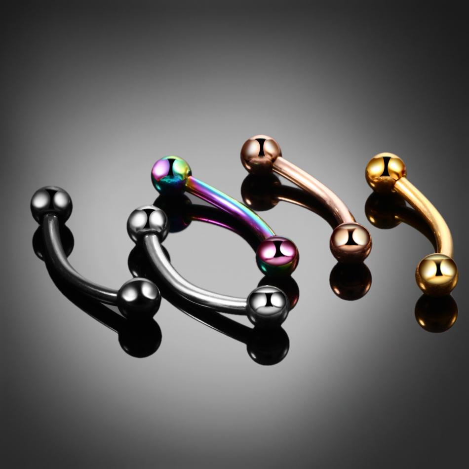 1 τεμ. G23 Δαχτυλίδι Φρυδιών από Τιτάνιο Piercing Εξωτερικό Σπείρωμα Καμπύλο Barbell Banana Piercing Φρυδιών Χόνδρος Αυτιού Tragus Κοσμήματα Σώματος