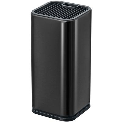 Bloque de Cuchillos Universal, Soporte para Cuchillos para Encimera de Cocina, Diseño Rectangular Moderno de Acero Inoxidable con Ranuras para Tijeras