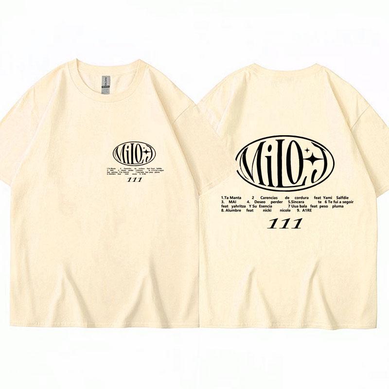 Rapper Milo J Tour 111 Album Merch Tshirt Men Women Trendy Hip Hop Harajuku Short Sleeve 100% Cotton Loose Tops Streetwear Male