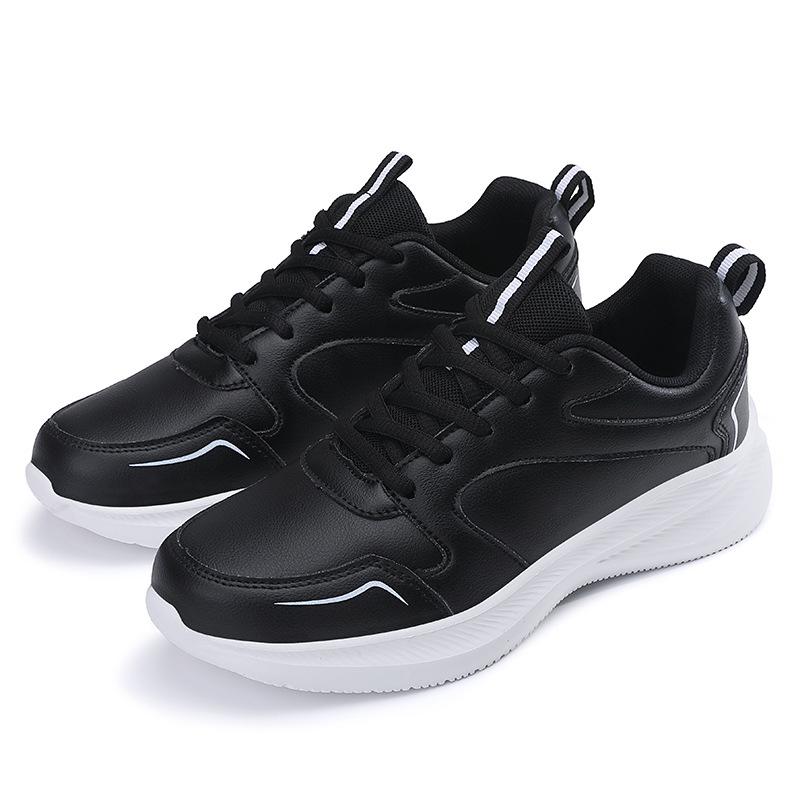 Spring New Running Shoes Female Students Women's Shoes Leather Surface Breathable Lightweight Soft Sole Shock Absorption Comfortable Sports Shoes