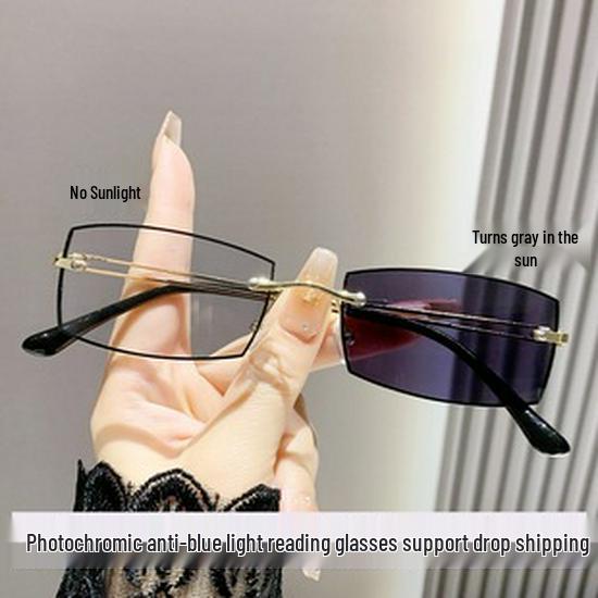 Men's Retro Anti-Blue Light Reading Glasses - Metal Frame for Middle-Aged and Older Users