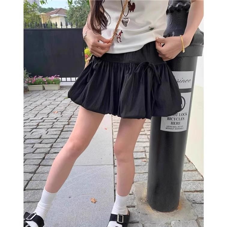 Women's Summer White Fluffy Cake Skirt - Lantern Style