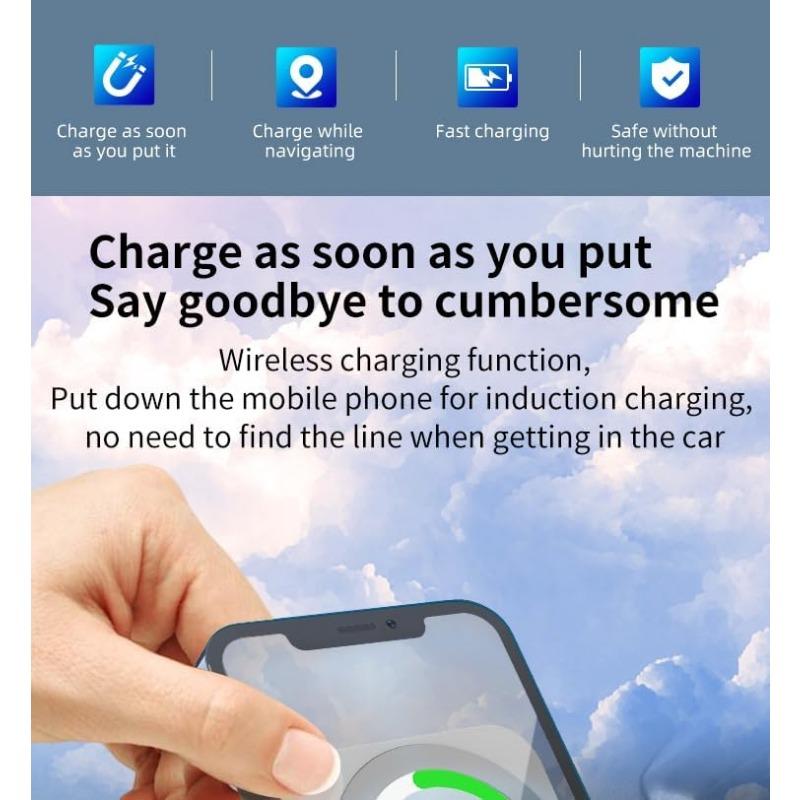 15W Wireless Fast Car Charger 360° Rotation Fast Charging Super Explosion-Proof Universal Car Mount Magnetic Wireless Charger
