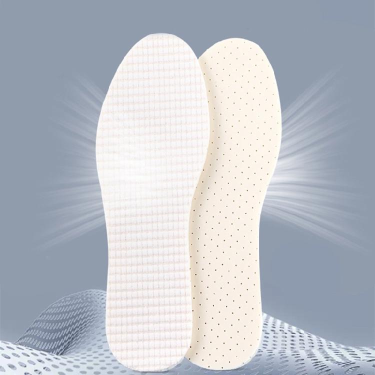 4 Pairs Odor Resistant Terry Cloth Latex Insoles Lightweight Design Shoe Inserts Cushion for Barefoot Shoes Size 35-46