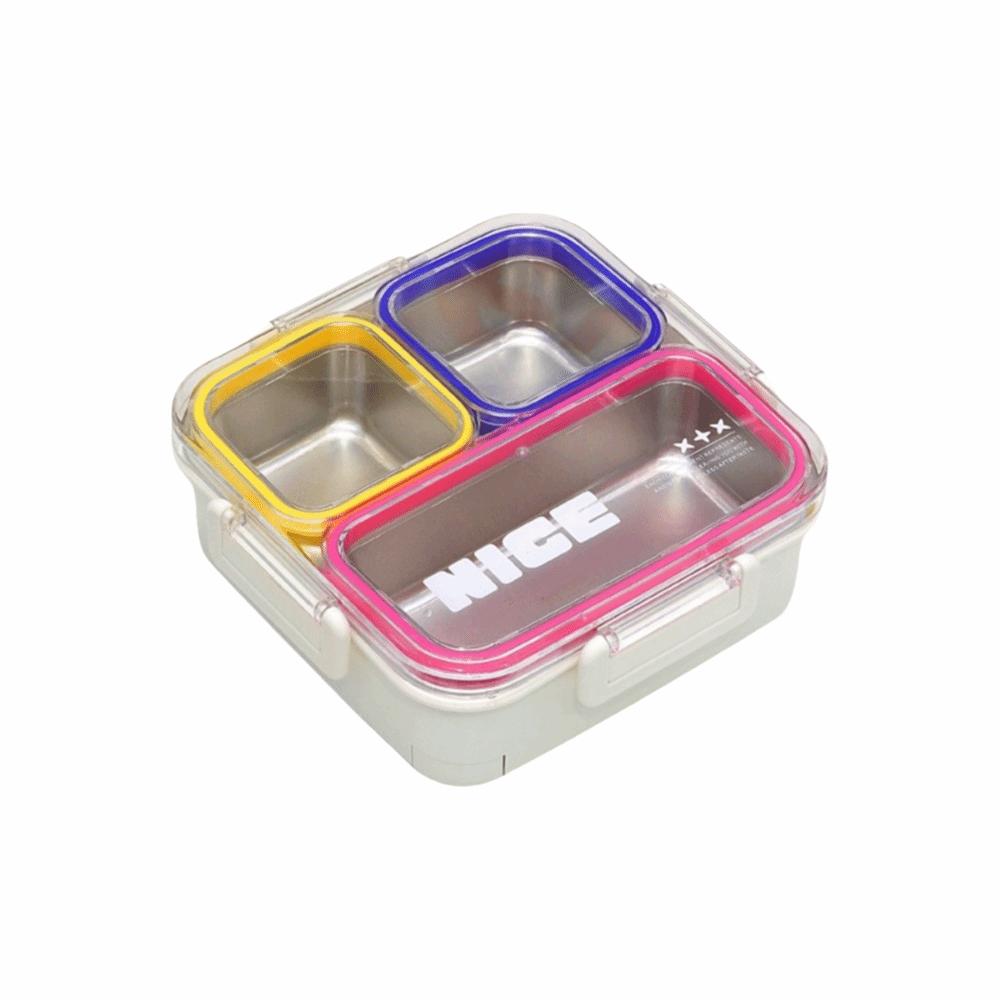 Thermal Insulation Bento Box 304 Stainless Steel Food Container Divided Lunch Box  For Meal Prep