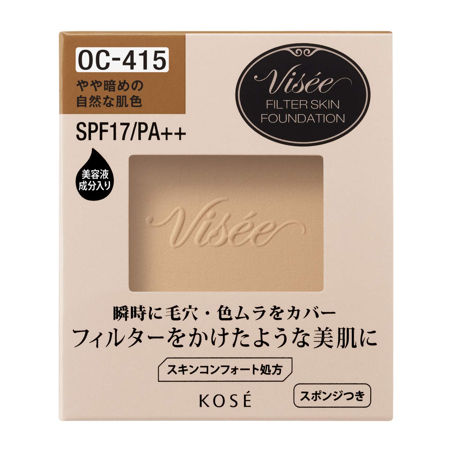 

Visee Riche Filter Skin Foundation Slightly Darker Natural Skin 10g OC-415, Tone, Refill,