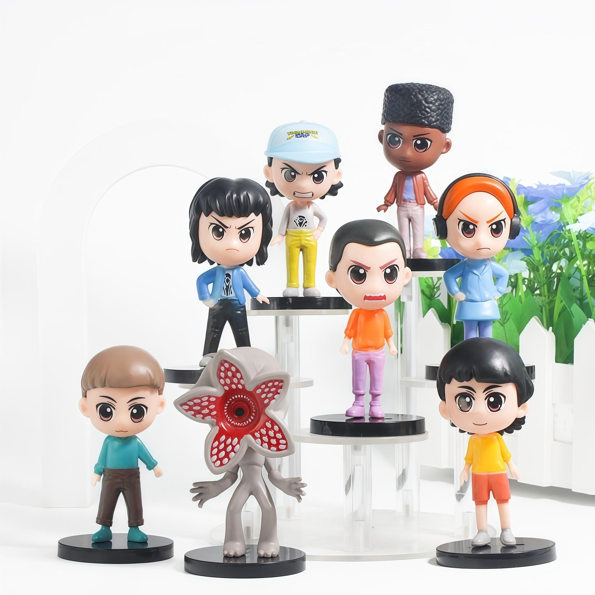 

8Pcs/Set Anime Strangers Things Figurine Eleven Dustin Barb Steve Demogorgon Action Figures Toys Pvc Model Doll Fans Present