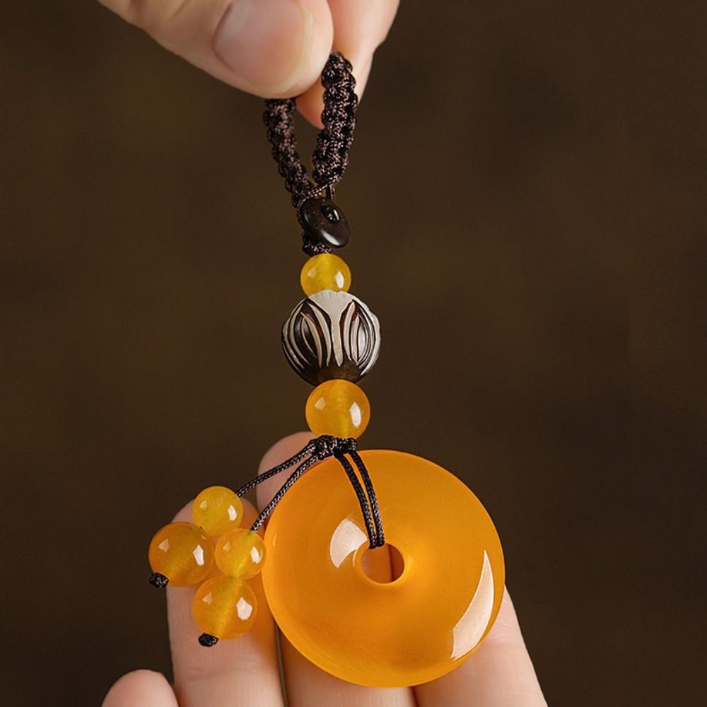 Bonne Morale Pendentif Agate Porte-clés Cristal Transparent Porte-clés Pendentif Porte-clés