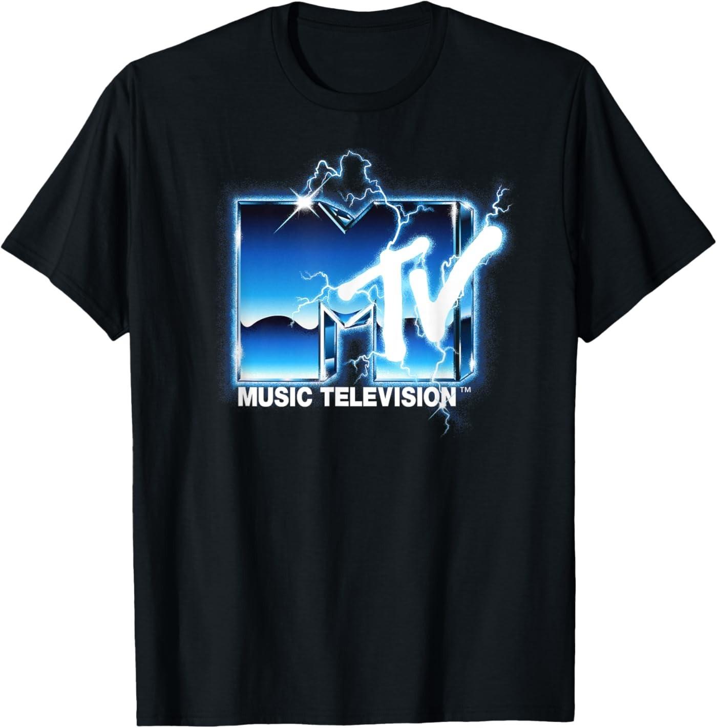 MTV Logo Lightning Heavy Metal Hard Rock Music Electric MTV T-Shirt S разноцветный