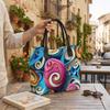Colorful Swirl Printed Tote Bag Casual Large Capacity Fashion Shoulder Bag for Daily Use