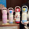 Cute Puppy 500ML Vacuum Cup Insulation Or Cooling With Handle Straw Tumbler Double Drink Thermal Water Bottle