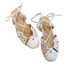 Niche version~ summer new rivet hollow cross strap bag head shoes women's retro shallow mouth low heel soft leather sandals