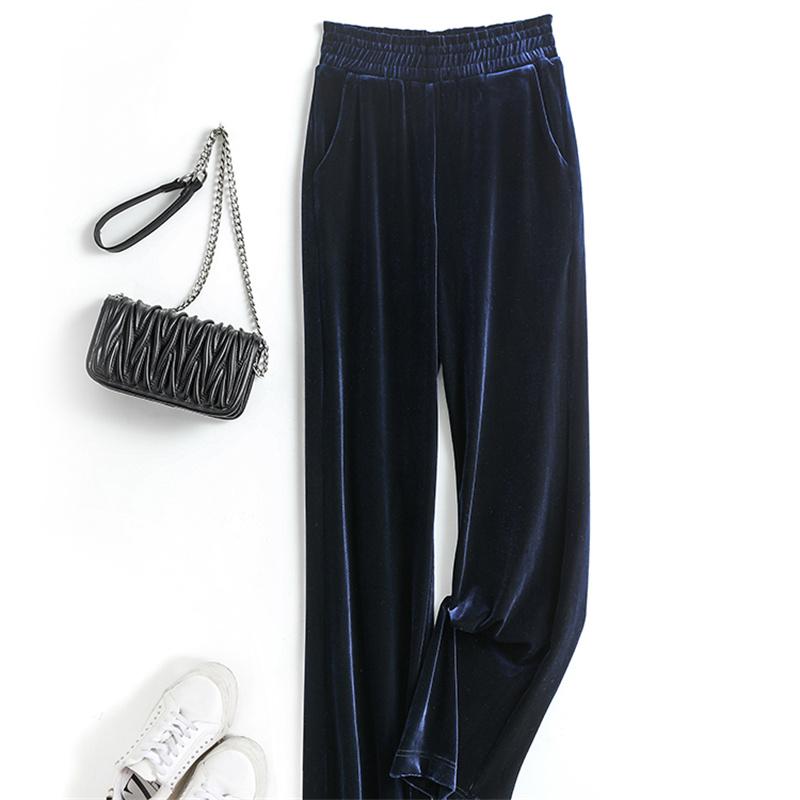 2022 Autumn Winter Casual High Waist Trousers Lady Velour Bell Bottom Vintage High StreetVelvetLong Pants Women Korean stytle