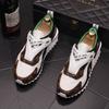 Vår Herr Mode Tryckta Casual Skor Rund Tå Färgmatchande Sneakers med Inbyggd Höjdökning Färgmatchande Skor