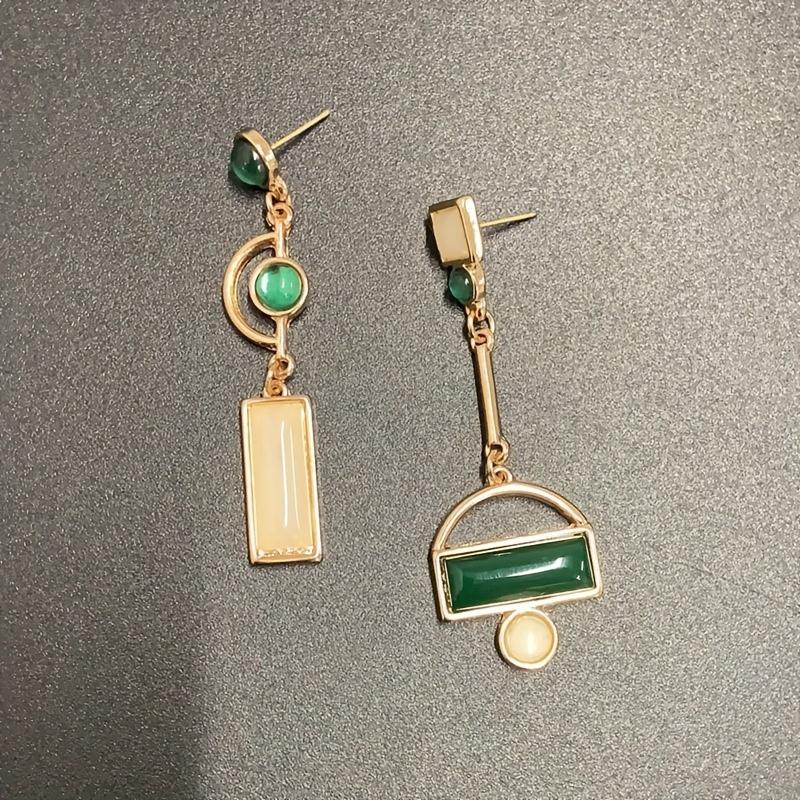 1 Pair Creative Women's Geometric Pendant Resin Asymmetric Jewelry, Very Suitable As A Gift for Bride and Bridesmaids