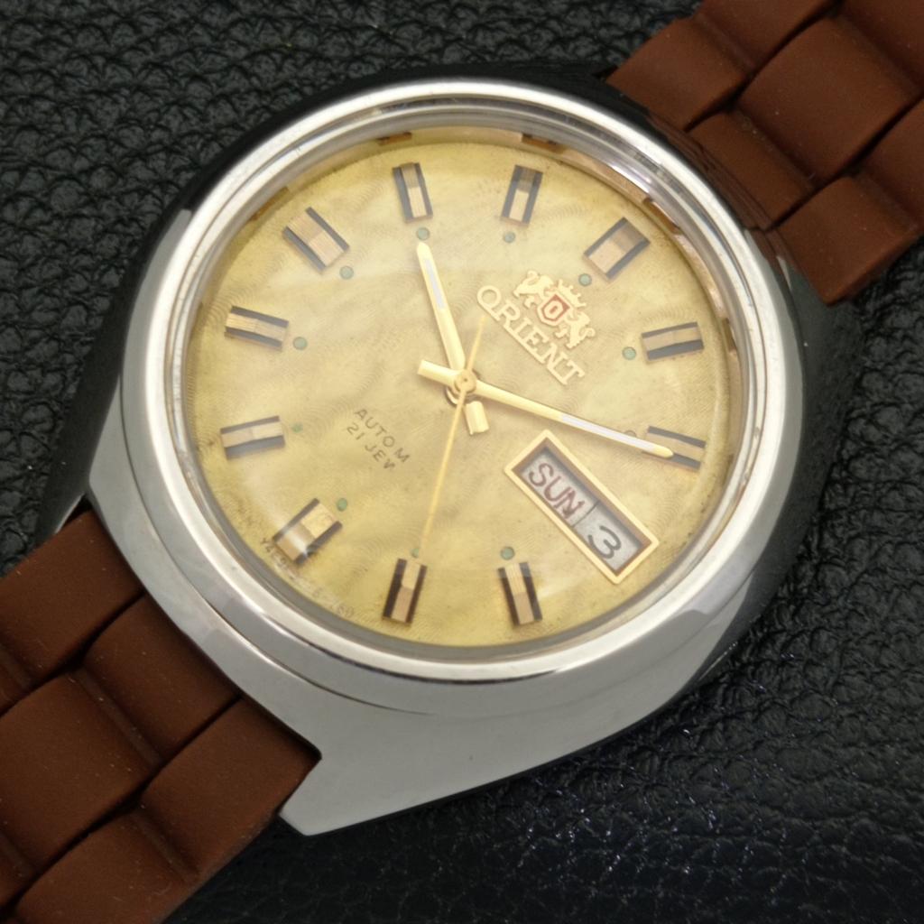 USED ORIENT AUTOMATIC 46941 JAPAN MENS DAY&DATE ORIGINAL DIAL WATCH a433064-2 R114-a433064