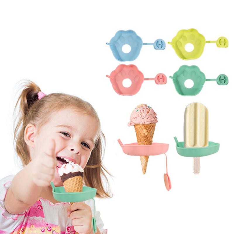 Silicone Popsicle Holders For Kids, Mess-Free Frozen Treats Holder With Straw, Mess Free Ice Cream Cone Holders For Kids