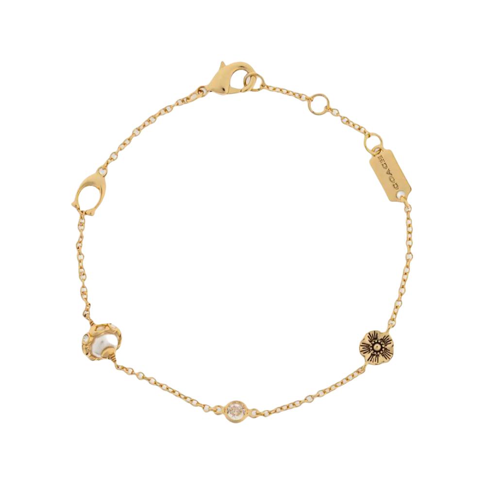 Coach Logo Design Brass Bracelet Women Bracelet Gold 37517795GLD F,Gold