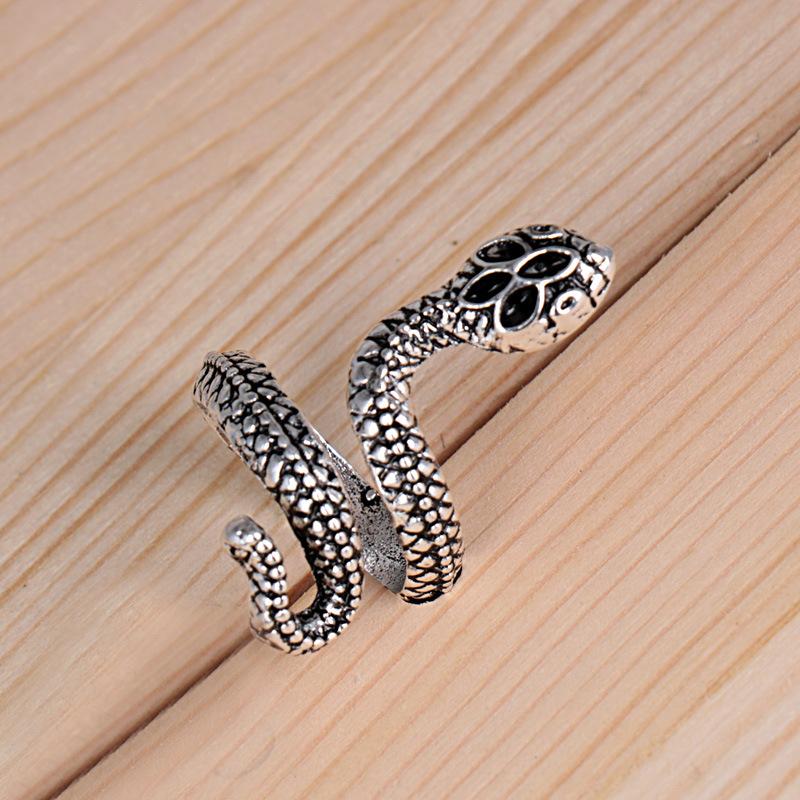 Men's Trendy Simple Single Ring Retro Domineering Snake Food Ring