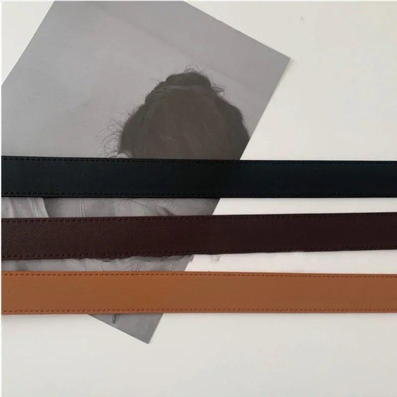 Modischer Taillengürtel für Damen, 3 cm breites PU-Band, kein Loch-Design, praktischer Gürtel für Damenkleider, Jeansgürtel