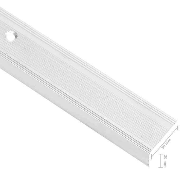 VidaXL Stair Nosing L-shape 15 Pcs Aluminium 100 Cm Silver, Stair Steps, Stair Edges, Stair Profiles, 146756
