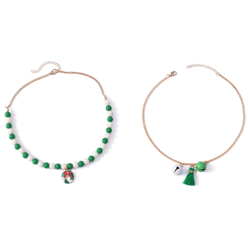 Neue Mode Weihnachtsglockenkranz Perlenquaste Choker-Halskette