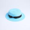 Parent-child sale sun flat straw hat boater hat girls bow summer Hats For Women kid and Beach flat panama straw hat