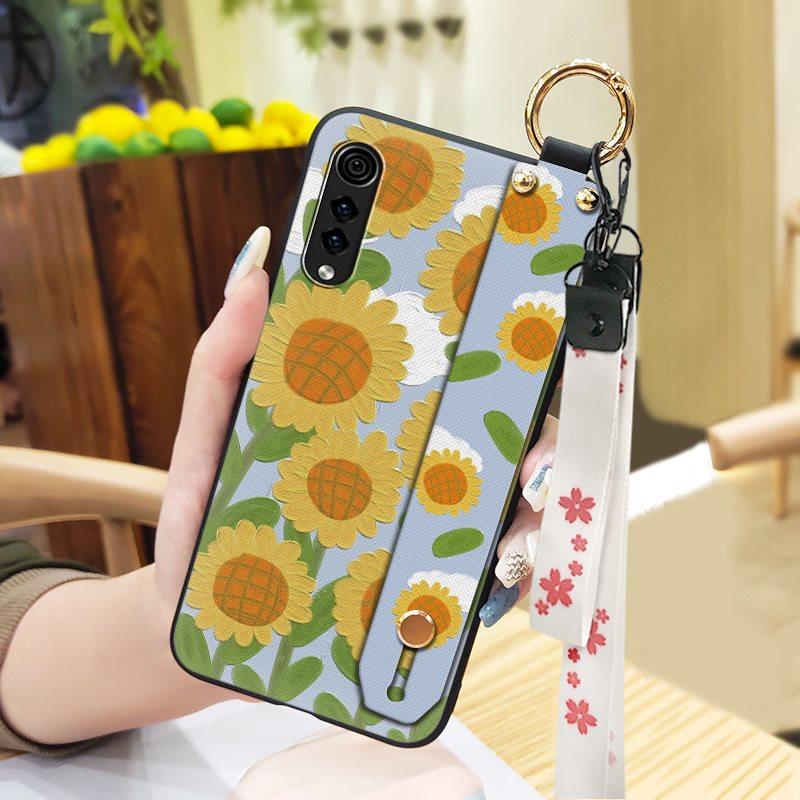 Wrist Strap Flower Phone Case For LG Velvet 4G/5G Shockproof Waterproof Soft Case Fashion Design Anti-dust Kickstand