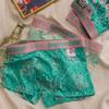 2pcs Men's Underwear Trend Printed Breathable Teenage Mid Waist Underwear Men's Four Cornered Underwear Boxer Brief