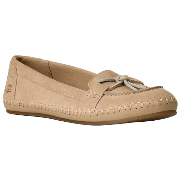 UGG Fashion Cow Split Leather Versatile Slip-On Casual Shoes Women shoes Mustard 1178870-MDSD