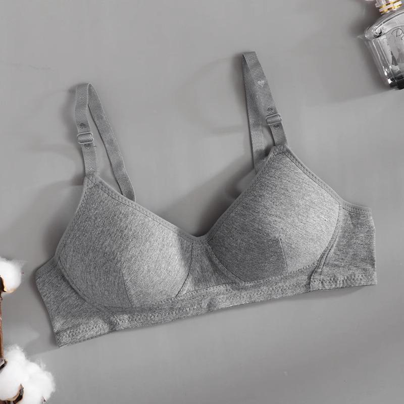 Teen Girls' Pure Cotton Push-up Bra for Small Busts - Thin Style, Cross-border Design