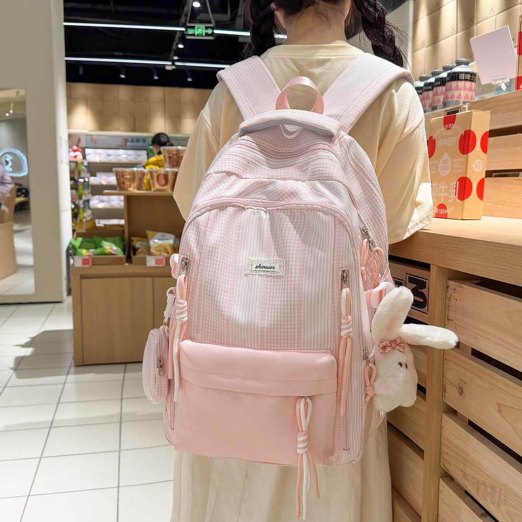 Schoolbag New High-value College Student Backpack High School Student Junior High School Student Large Capacity Cute Girl Schoolbag Lightweight