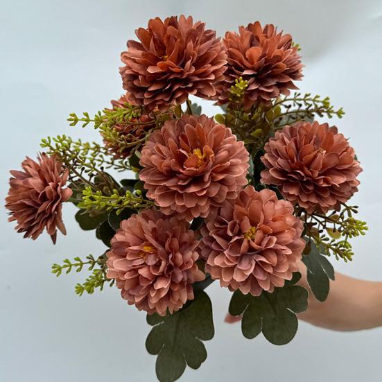 Chrysanthemum Bunch Faux Flowers with Bendable Stems Realistic Fake Flowers