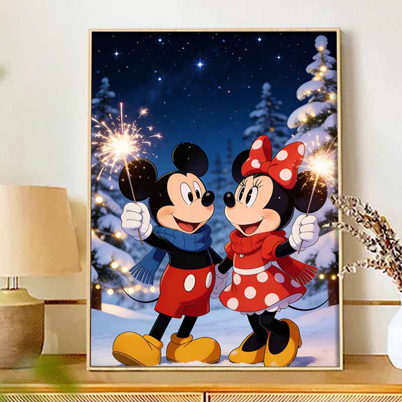 Disney Diamond Art Painting Kit 5D Diamond Christmas Sparkler Paint Dot Art Gemstone Crystal Art Paint Diamond Home Wall Decor