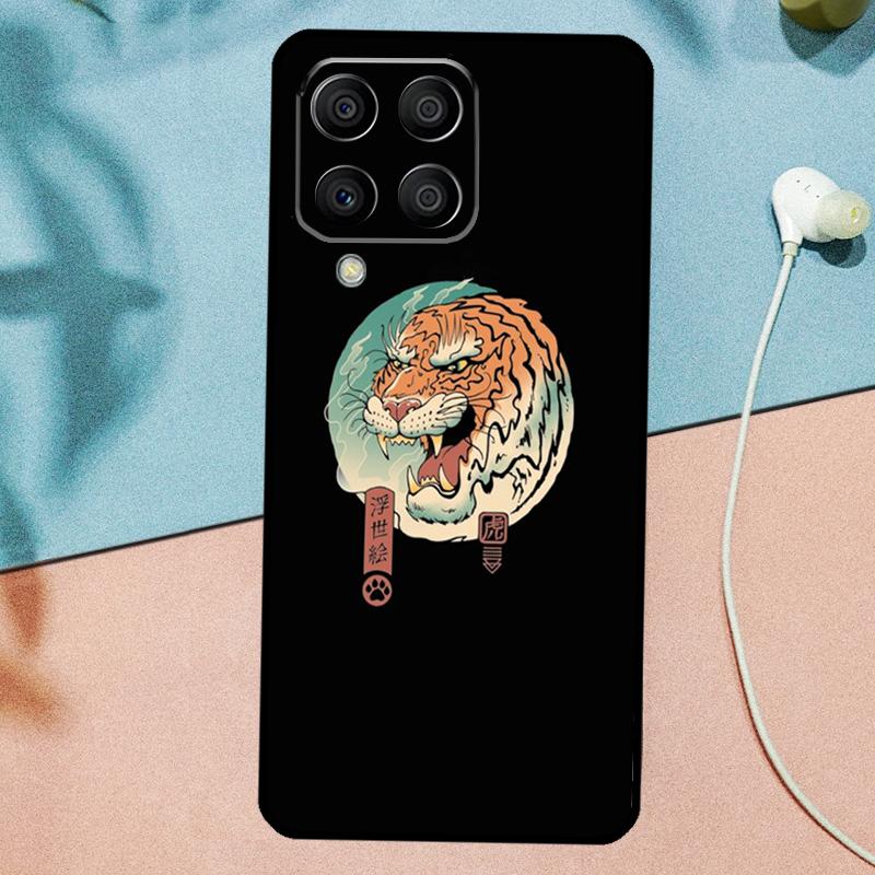 Japanese ukiyo-e Art Panther Tiger For Samsung Galaxy M33 M35 M55 M15 M12 M13 M14 M34 M54 M53 M21 M31 M11 M32 M52 M06 M16 Case