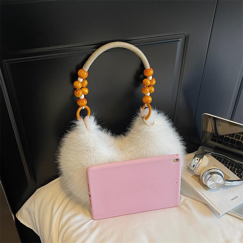 Autumn Winter Women's Plush Handbag Shoulder Underarm Bag