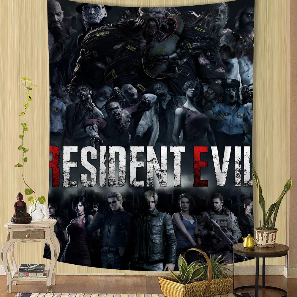 Canvas Painting Game RRESIDENT EVIL Chart Tapestry Art Science Fiction Room Home Decor Cheap Hippie Wall Hanging