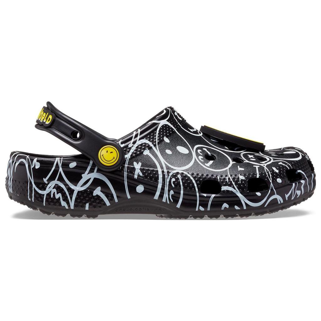 Crocs Classic Smiley World Clogs 'Black White' 207971-0C4