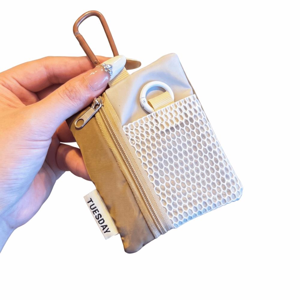 Minimalist Design Earphone Bag Zipper Key Pouch Practical Mini Canvas Pouch  Storage Use
