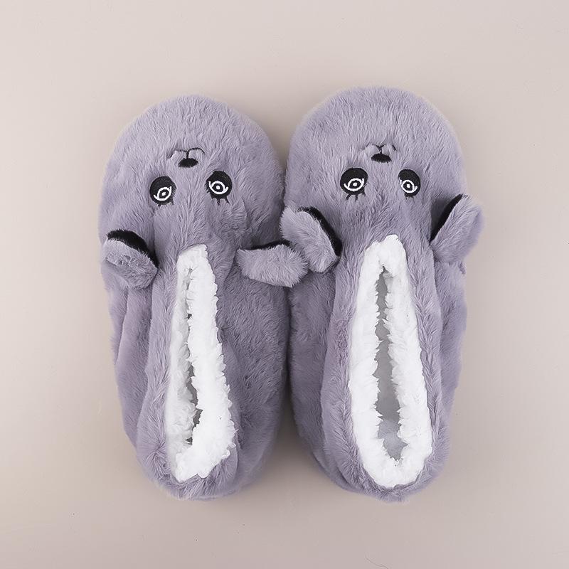 

Cartoon Cat Lamb Wool Floor Shoes Socks One Size сірий колір