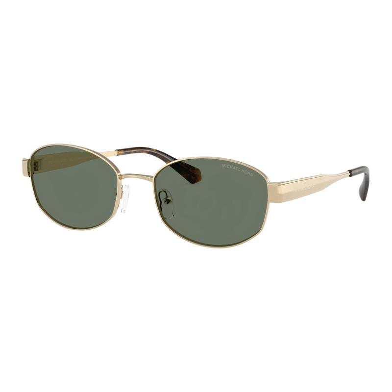 MICHAEL KORS Sculpted Temples Metal Oval Sunglasses Women s Gold