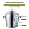 ZISIZ Thickened Double-Layer Stainless Steel Ice Bucket