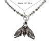 Alternative Style Death Moth Pendant Necklace 44cm Alloy Neck Chain Gothic Jewelry for Dark Aesthetic Wardrobe
