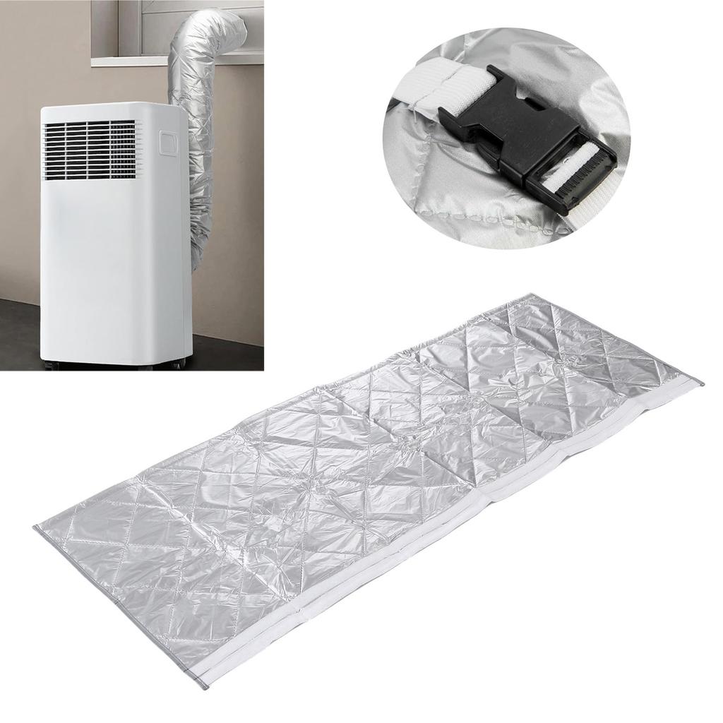 Conditioner Hose Cover Wrap with 2 Buckle Straps, Cotton Dust Proof AC Hose Insulated Cover Wrap for 5.9 Inch Diameter Conditioner
