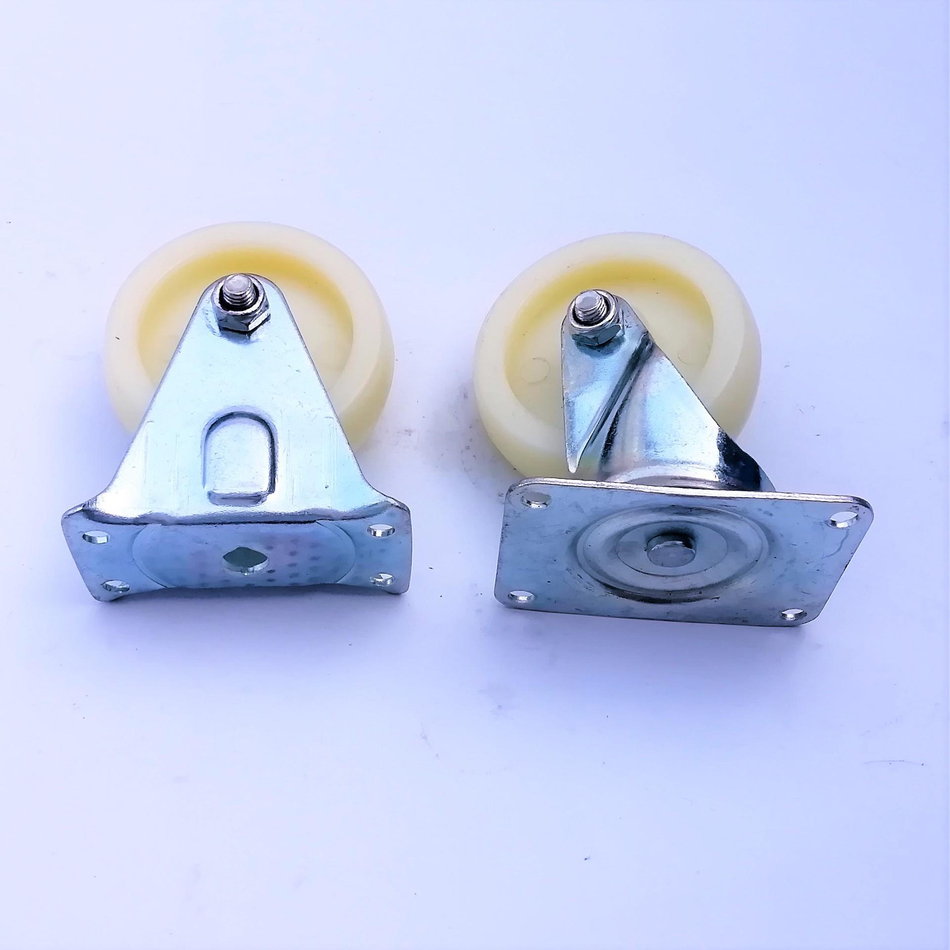 Lightweight Nylon Swivel & Fixed Furniture Wheel – Fat Boy Caster in White. 4 inch Fat Boy Wheel Fixed