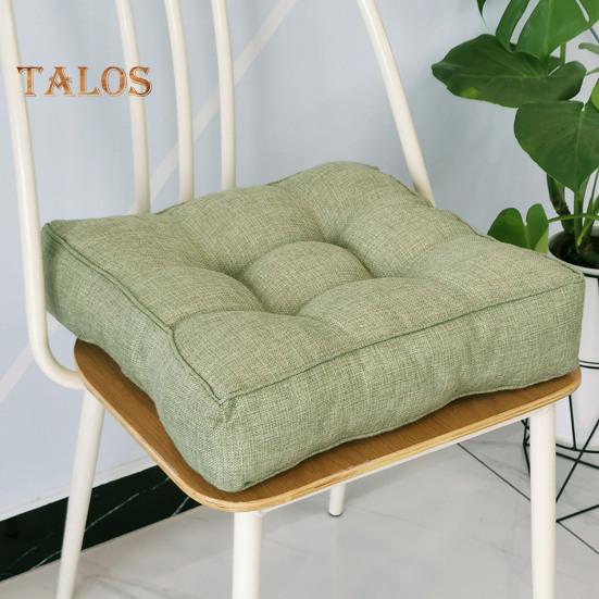 Solid Color Square Seat Cushion Breathable Cotton Linen Thickened High Elastic Padded Super Soft Home Office Chair Tatami Sofa Floor Sitting Mat Pad