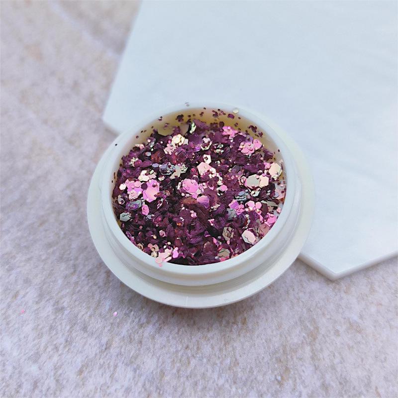 Блестки для дизайна ногтей «Аврора» разных цветов для DIY накладных ногтей