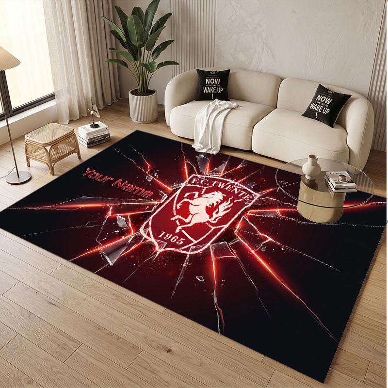 Tappeto Personalizzato Modello FC Twente Stampa Nome Testo Morbido Antiscivolo Tappeto per Pavimento per Decorazione Interna Casa