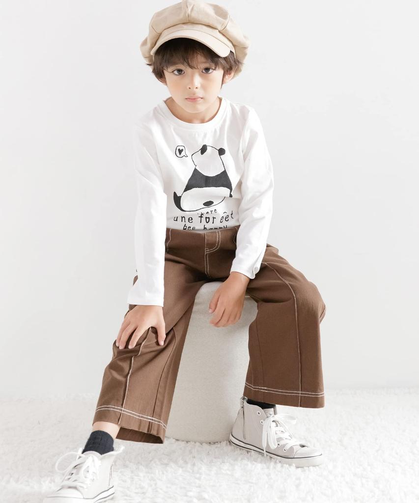 Bee Print Size Panda X White T-Shirt, Girls, Boys, Kids, Spring, Autumn, Winter, Taa05043, 140cm, 36. Style